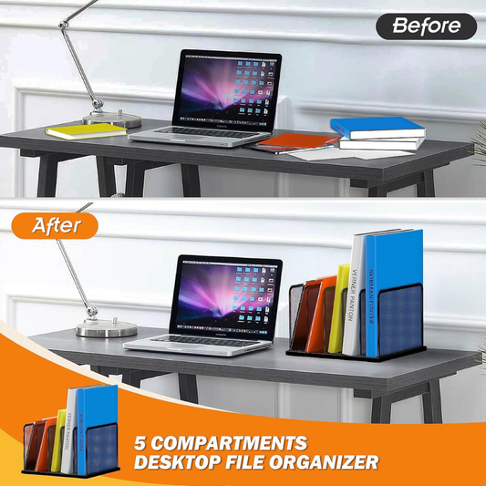 5-Section Mesh Desktop File Holder