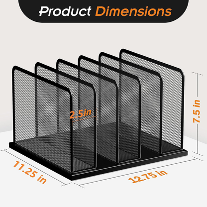 5-Section Mesh Desktop File Holder
