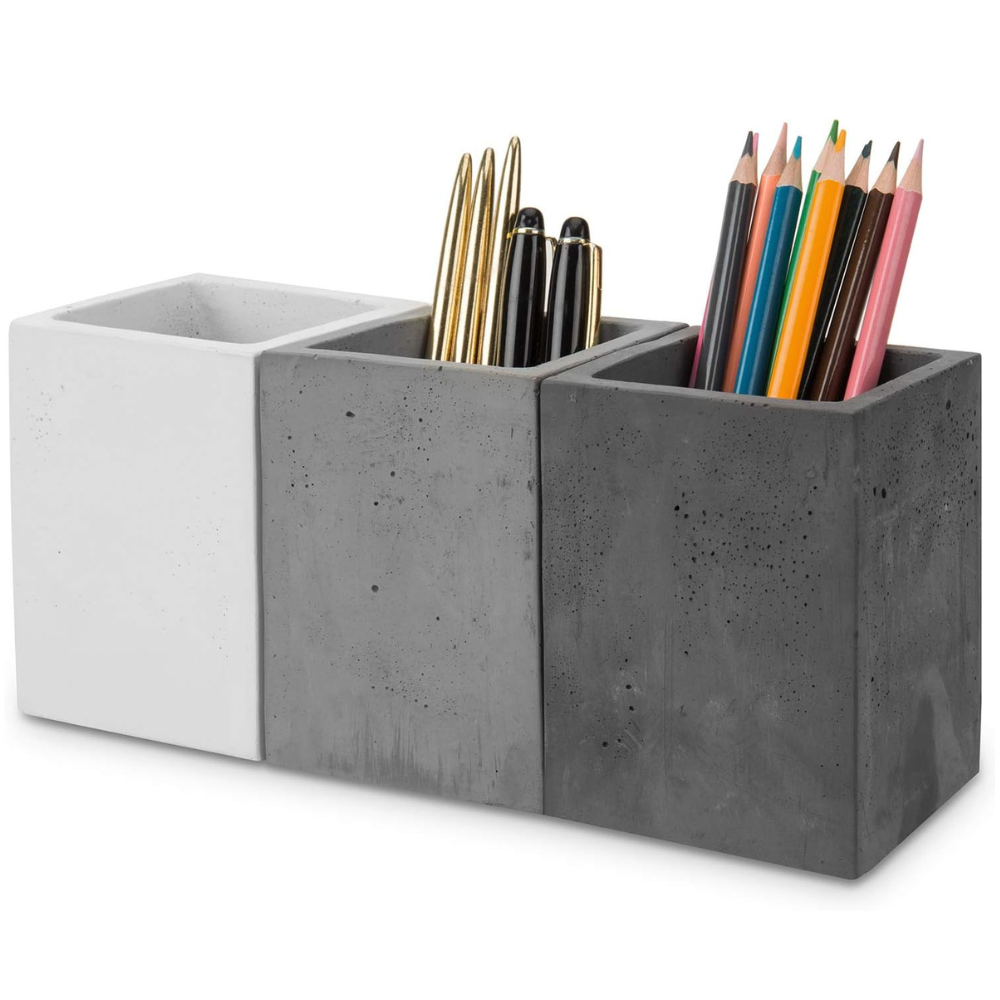 Concrete Pen Holder Set – 3 pc