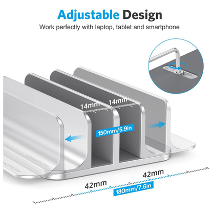 Dual-Slot Vertical Laptop Stand