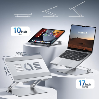 Foldable Aluminum Laptop Riser Stand