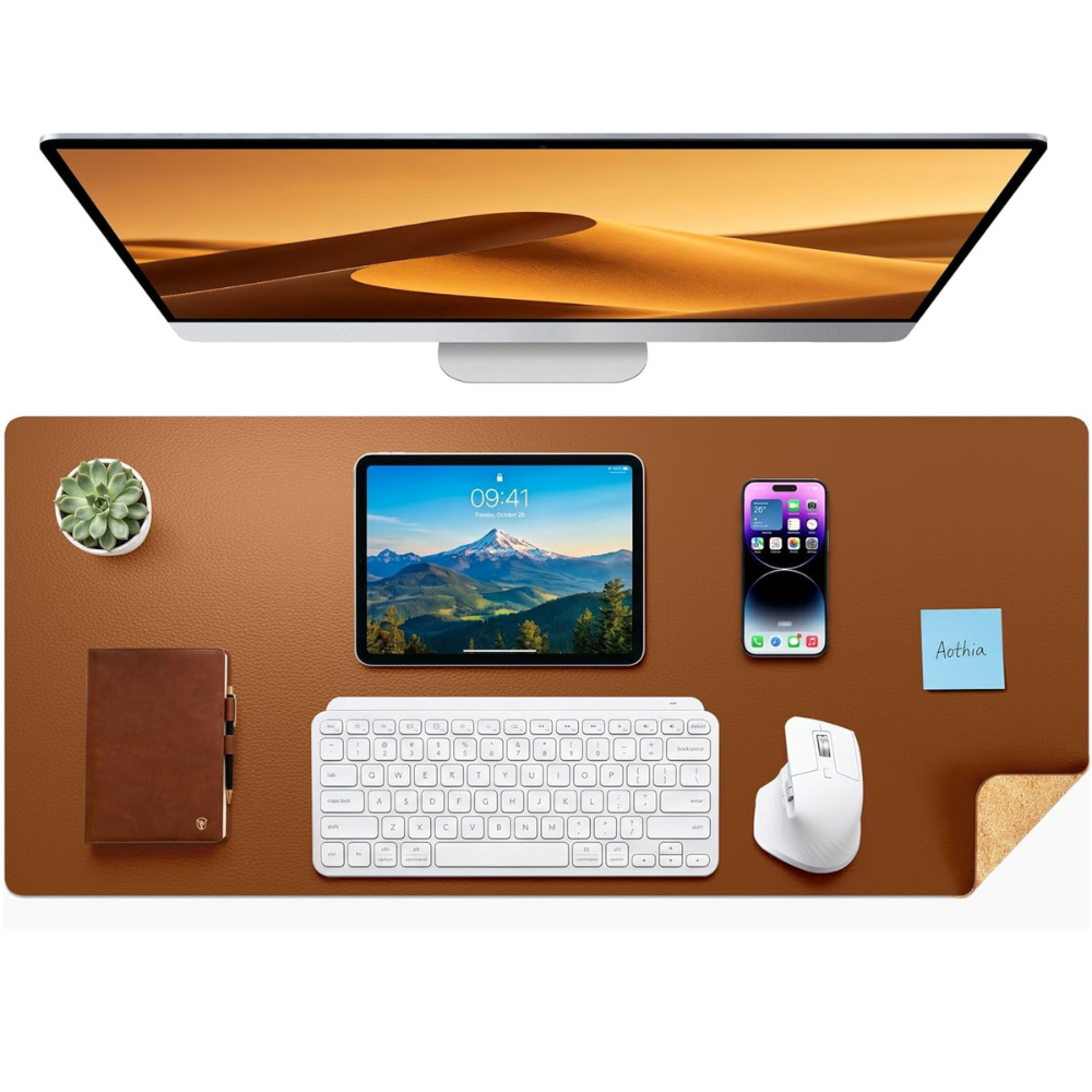 PU Leather & Cork Desk Pad