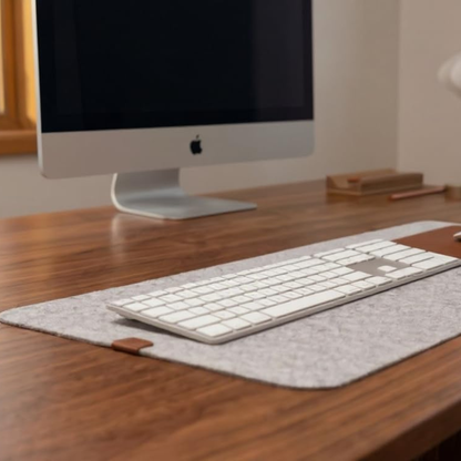 Wool Felt & Leather Desk Pad