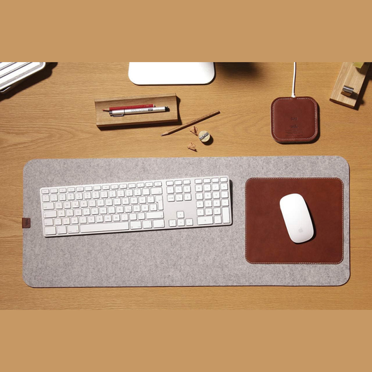 Wool Felt & Leather Desk Pad