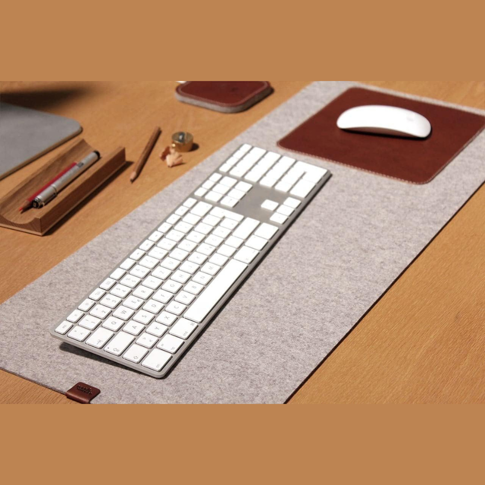 Wool Felt & Leather Desk Pad